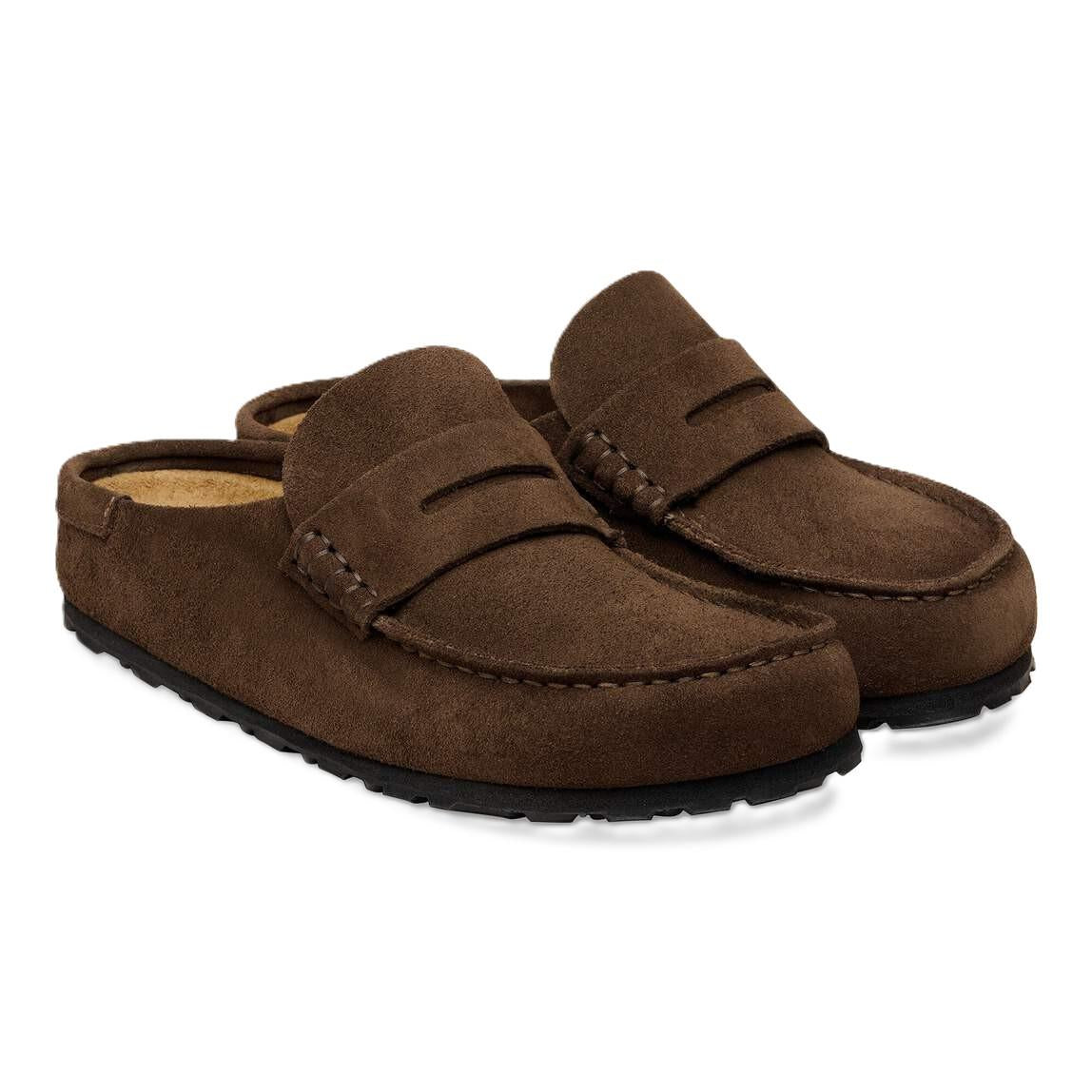 Birkenstock Naples Sabots En Cuir Brun
