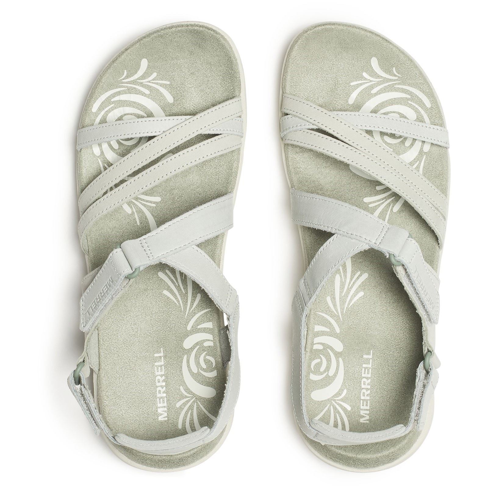 Merrell Harbor Backstrap Sandales En Cuir Pour Femmes Vert Clair
