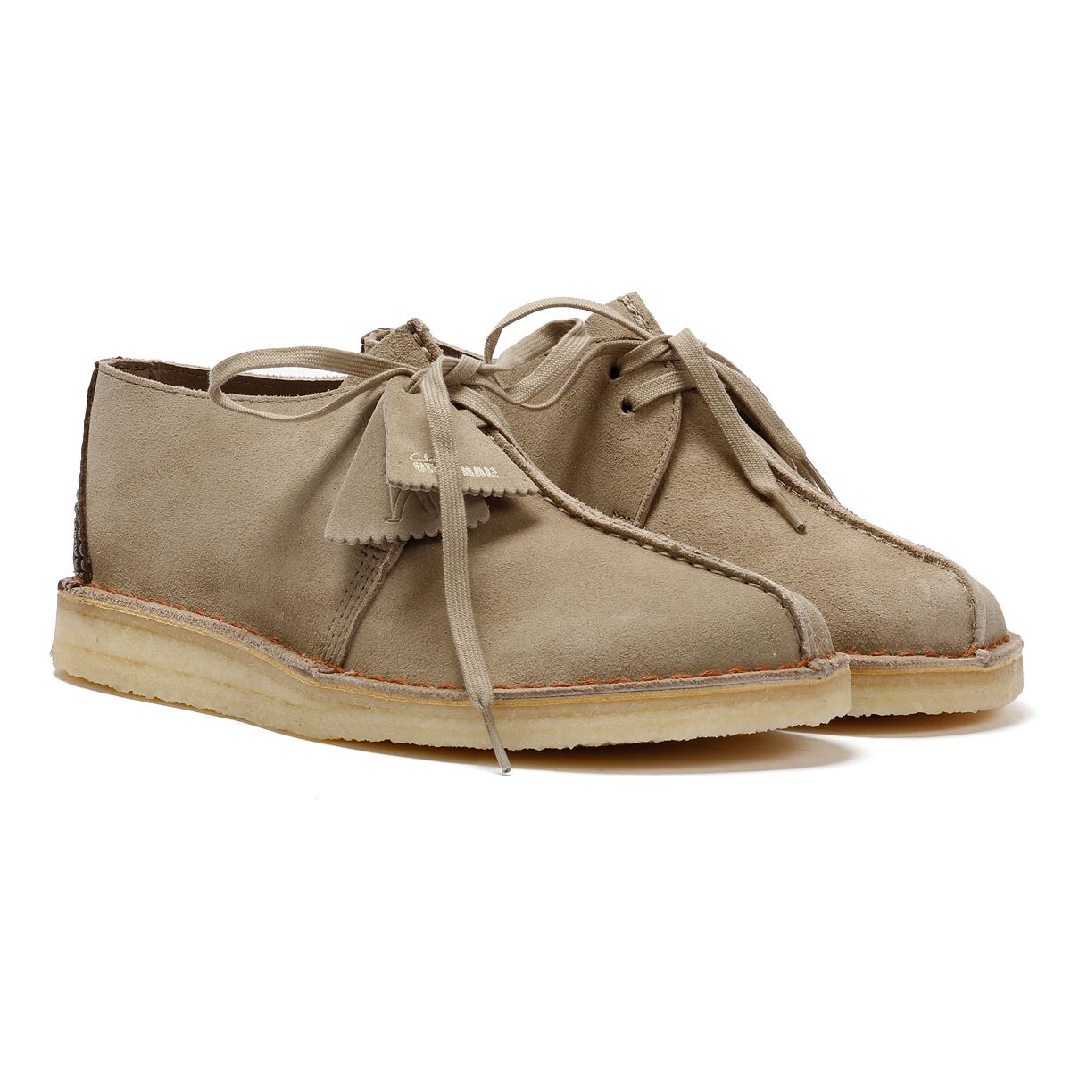 Clarks Originals Desert Trek Chaussures À Lacets Beiges Pour Hommes Suede