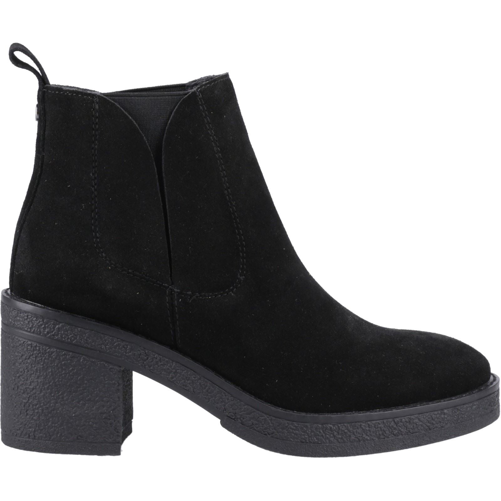 Hush Puppies Felicia Femmes Suédoises Bottines Chelsea À Talons Noires