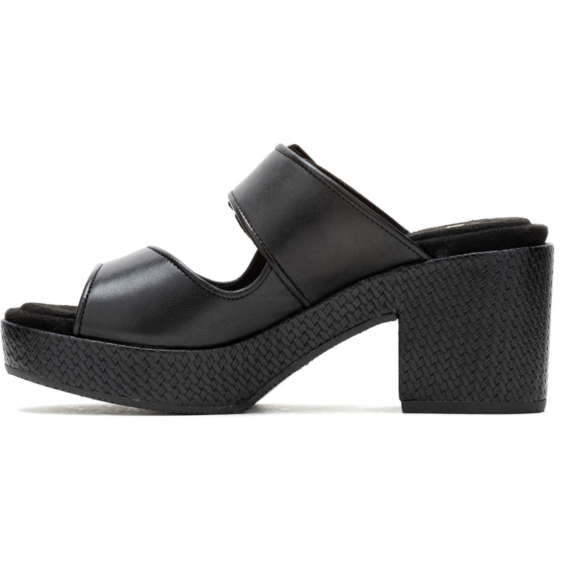 Hush Puppies Poppy Sandales Noires Pour Femmes En Cuir
