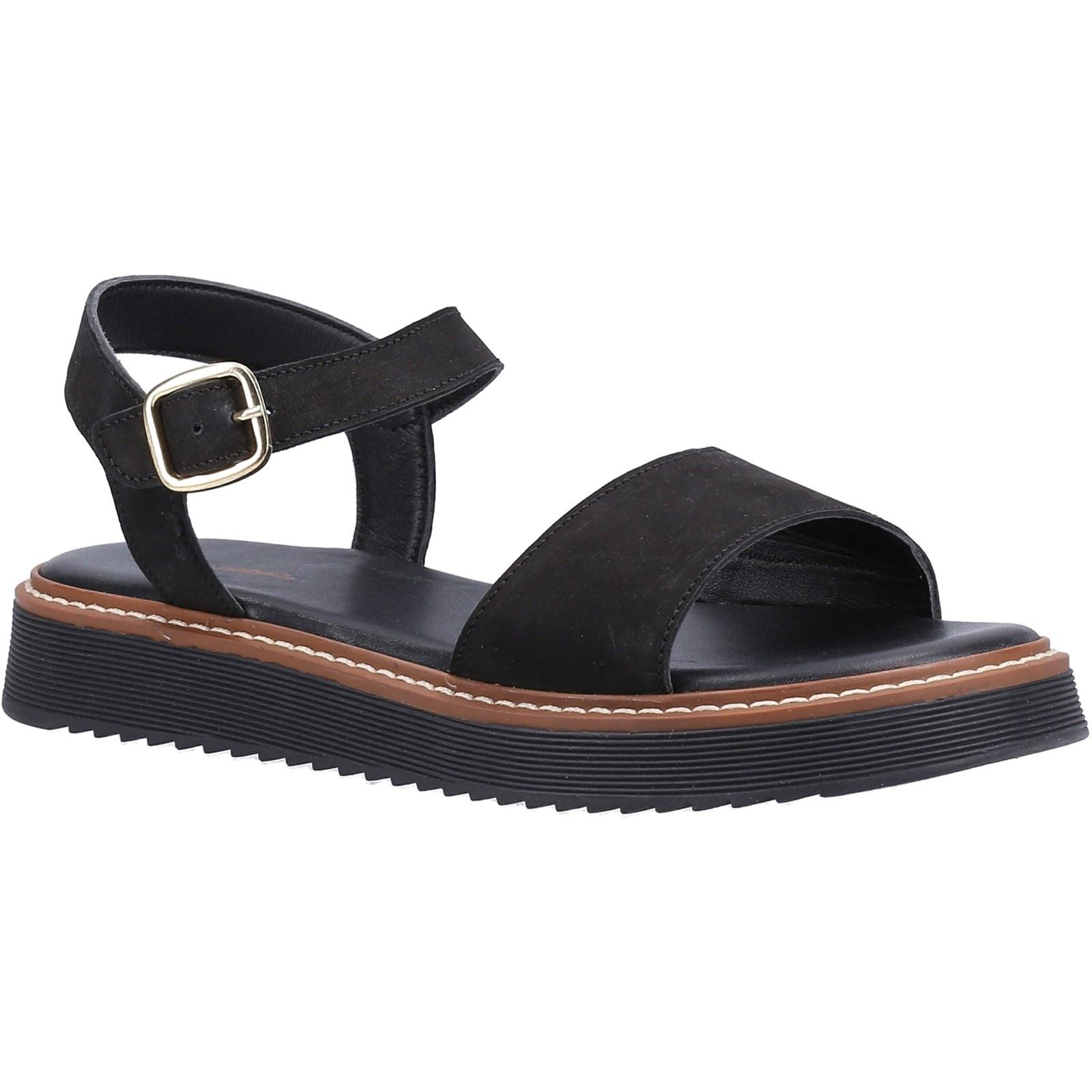 Hush Puppies Cassie Sandales Noires Pour Femmes En Nubuck