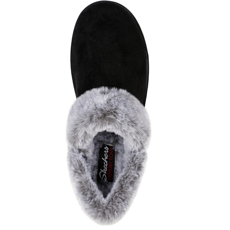 Skechers Cozy Campfire Fresh Toast Chaussons Noirs En Textile Pour Femme