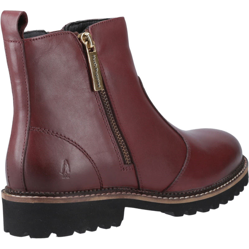 Hush Puppies Grace Zip Bottes En Daim Bordeaux Pour Femmes