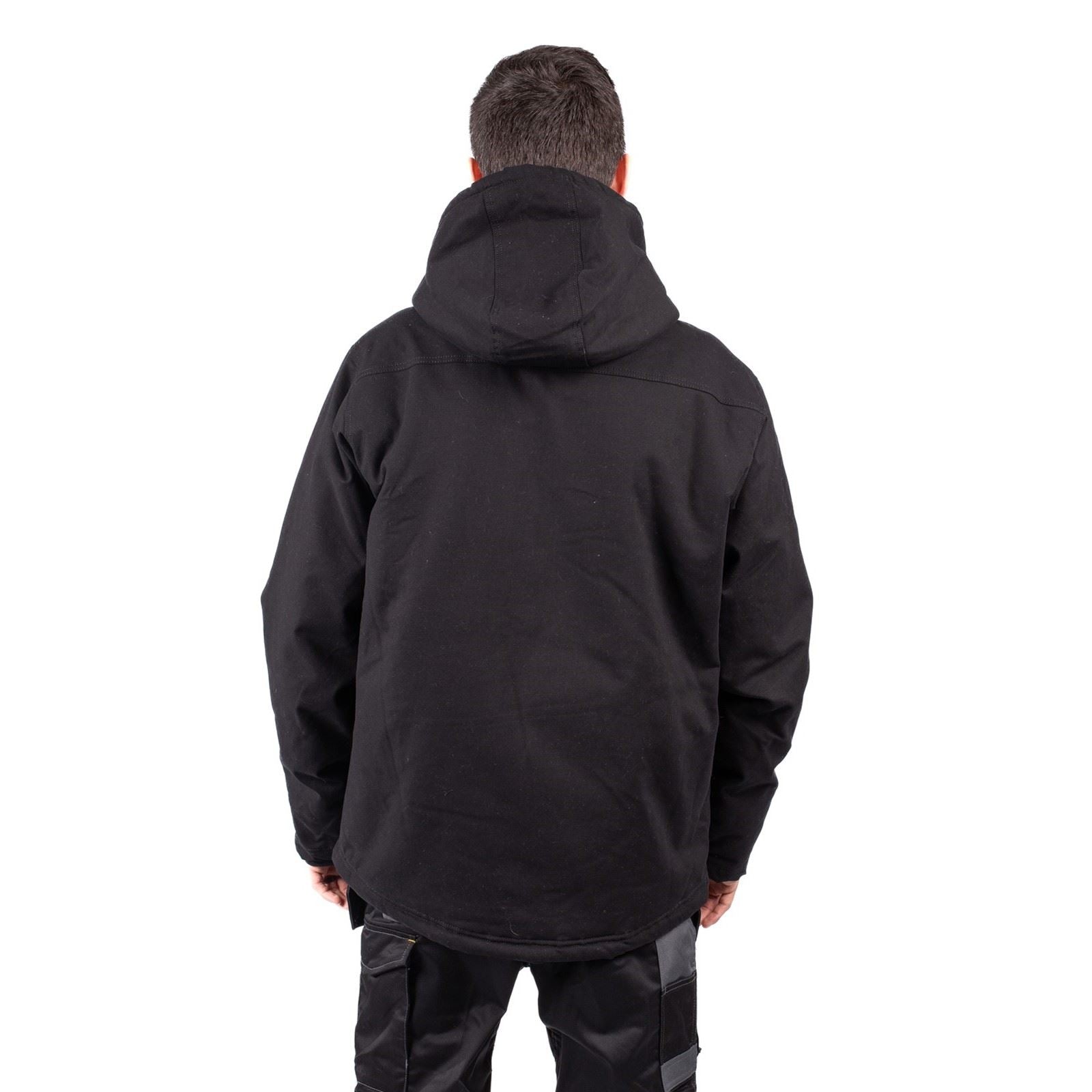Caterpillar Hooded Sherpa Lined Veste En Polaire Noire Pour Homme
