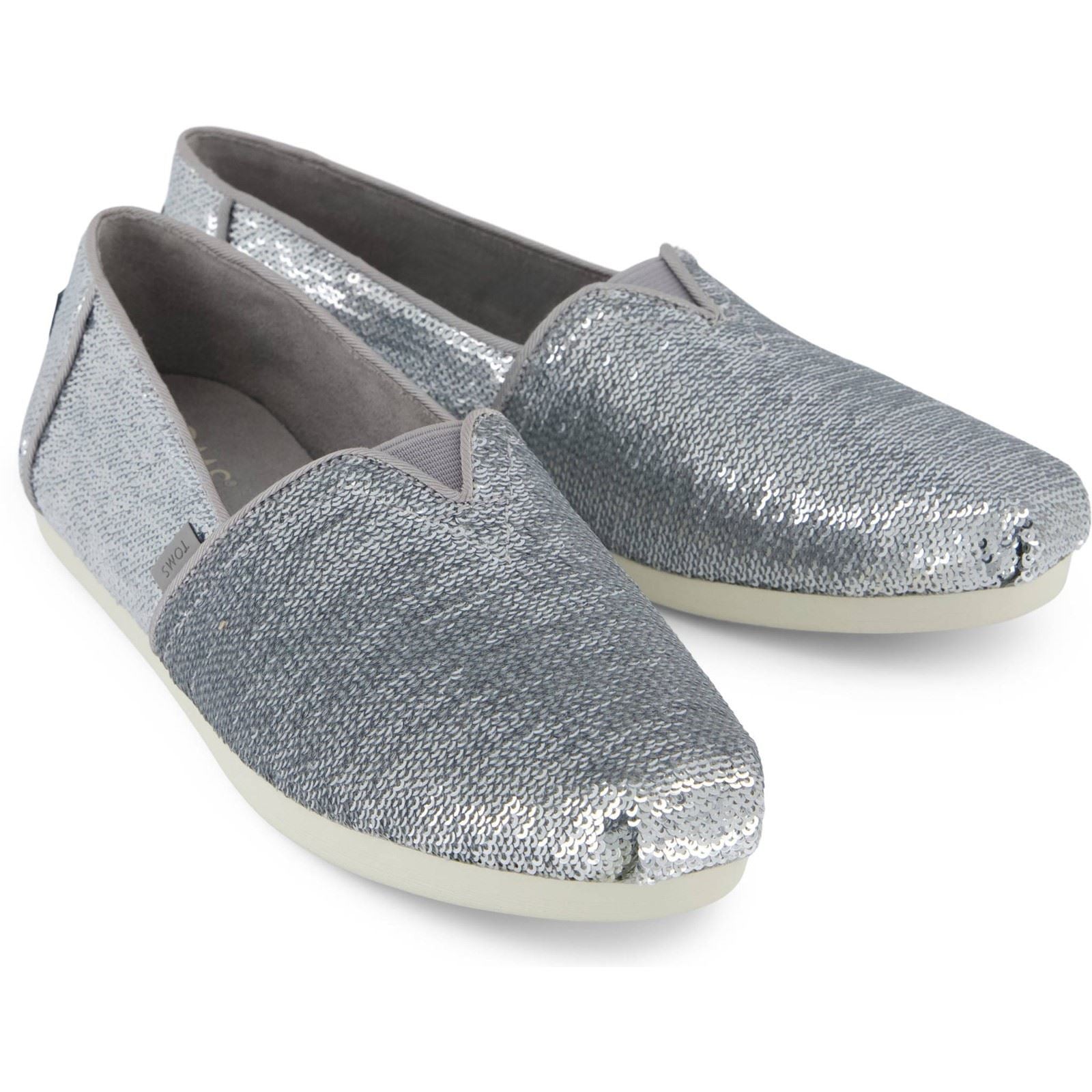 TOMS Alpargata Sequins Espadrilles Argentées En Textile Pour Femmes