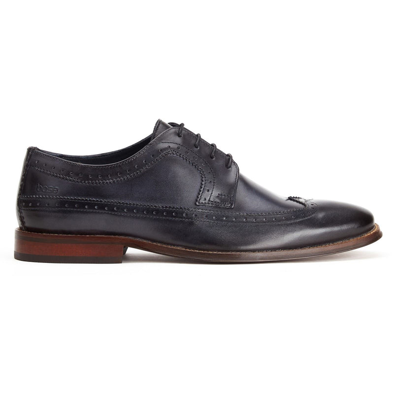 Base London Havisham Chaussures Derby En Cuir Pour Hommes En Bleu Marine