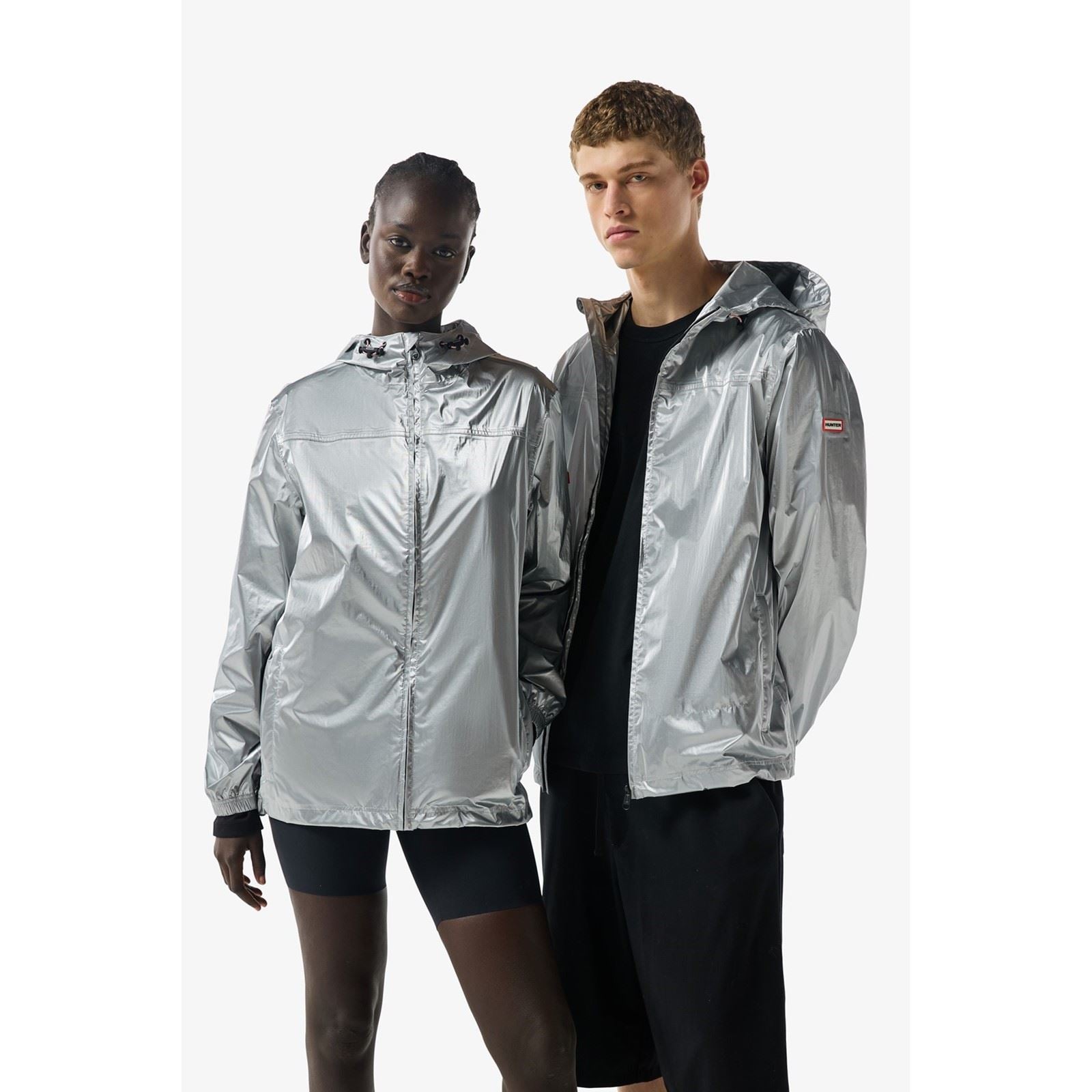 Hunter Packable Veste De Pluie Argentée Unisexe Pour Adultes, Pliable