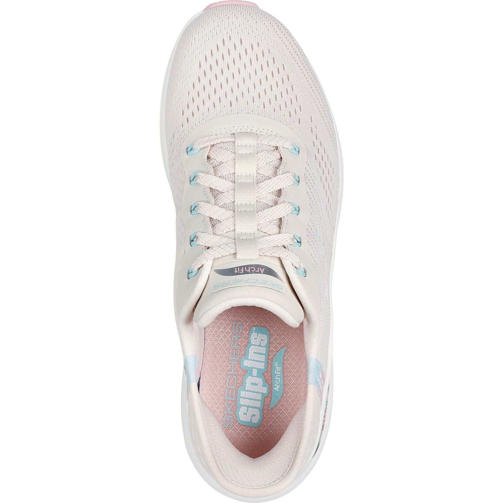 Skechers Arch Fit 2.0 Easy Chic Chaussures De Sport Pour Femmes En Textile Naturel/Rose