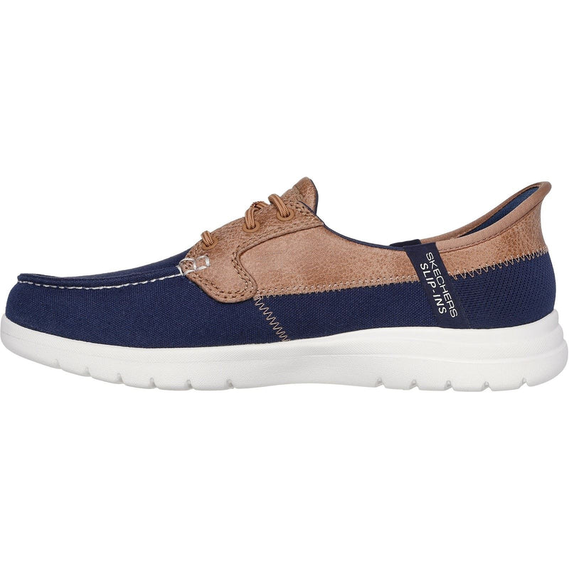 Skechers Palmilla Chaussures Bateau Pour Femmes En Toile Bleu Marine