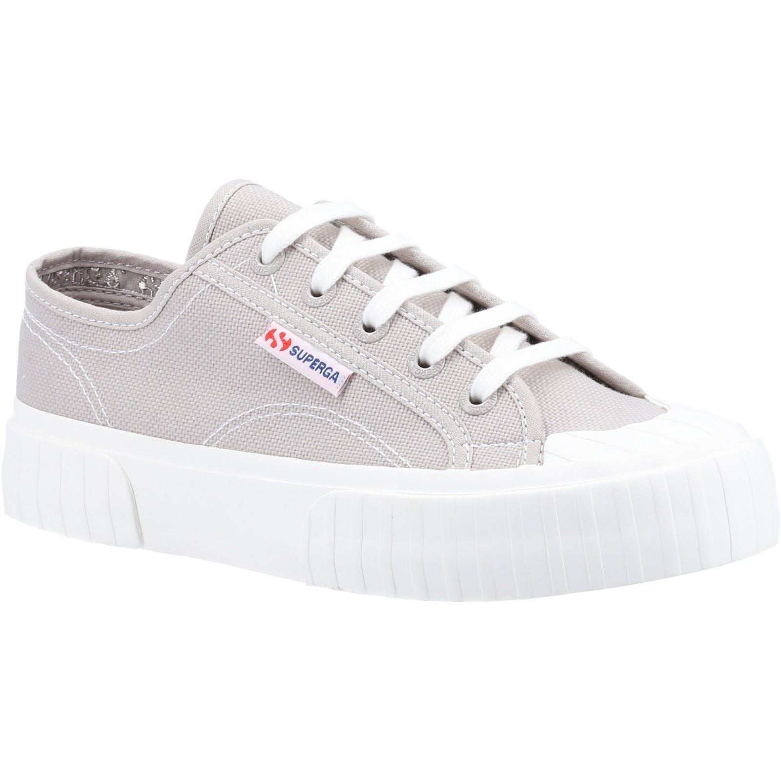 Superga 2630 Stripe Baskets Colomba Pour Femmes En Coton 100% Gris
