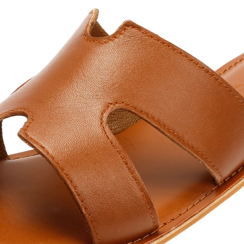 Tower London Cut Out Mules En Cuir Pour Femmes Marron