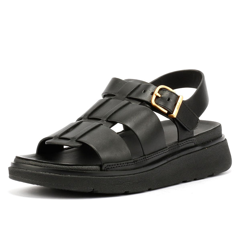 FitFlop GEN-FF Fisherman Sandales Noires Pour Femmes En Cuir