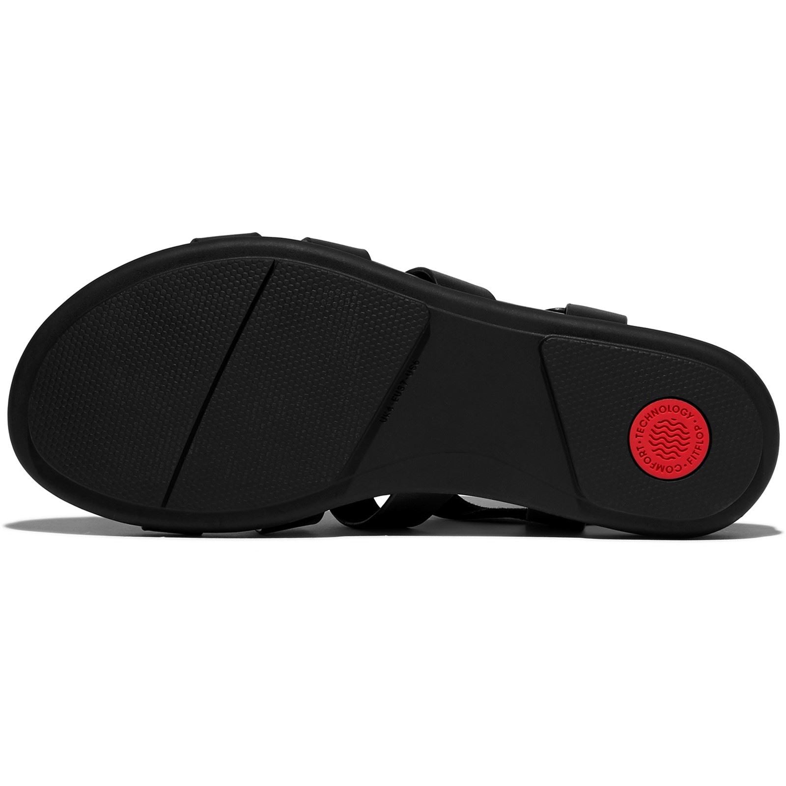 Fitflop Gracie Fisherman Sandales En Cuir Tout Noir Pour Femmes