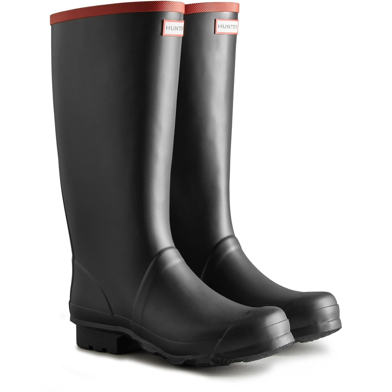 Hunter Argyll Full Knee Bottes En Caoutchouc Noires Wellington
