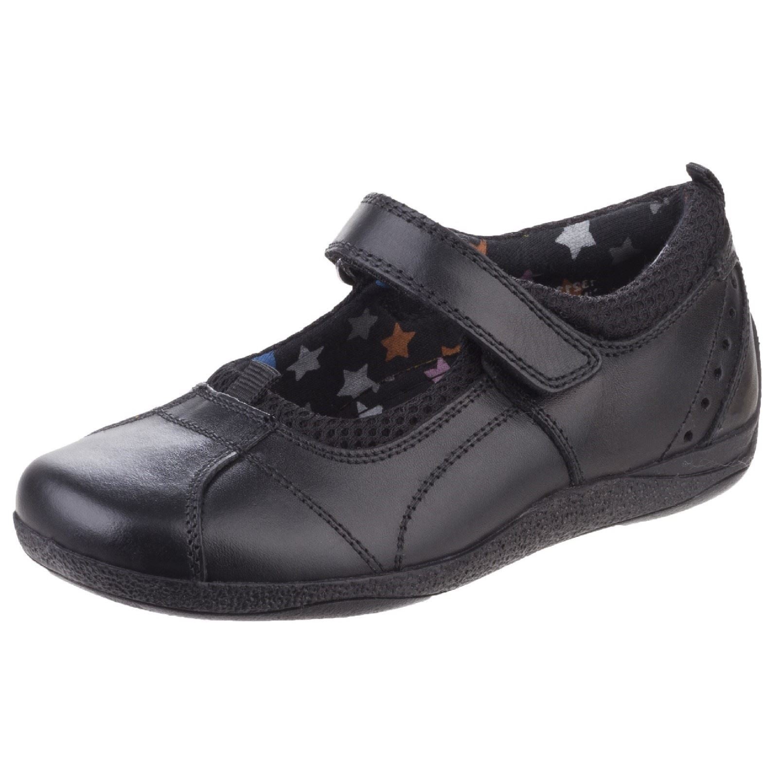 Hush Puppies Cindy Junior Chaussures Noires Pour Filles En Cuir