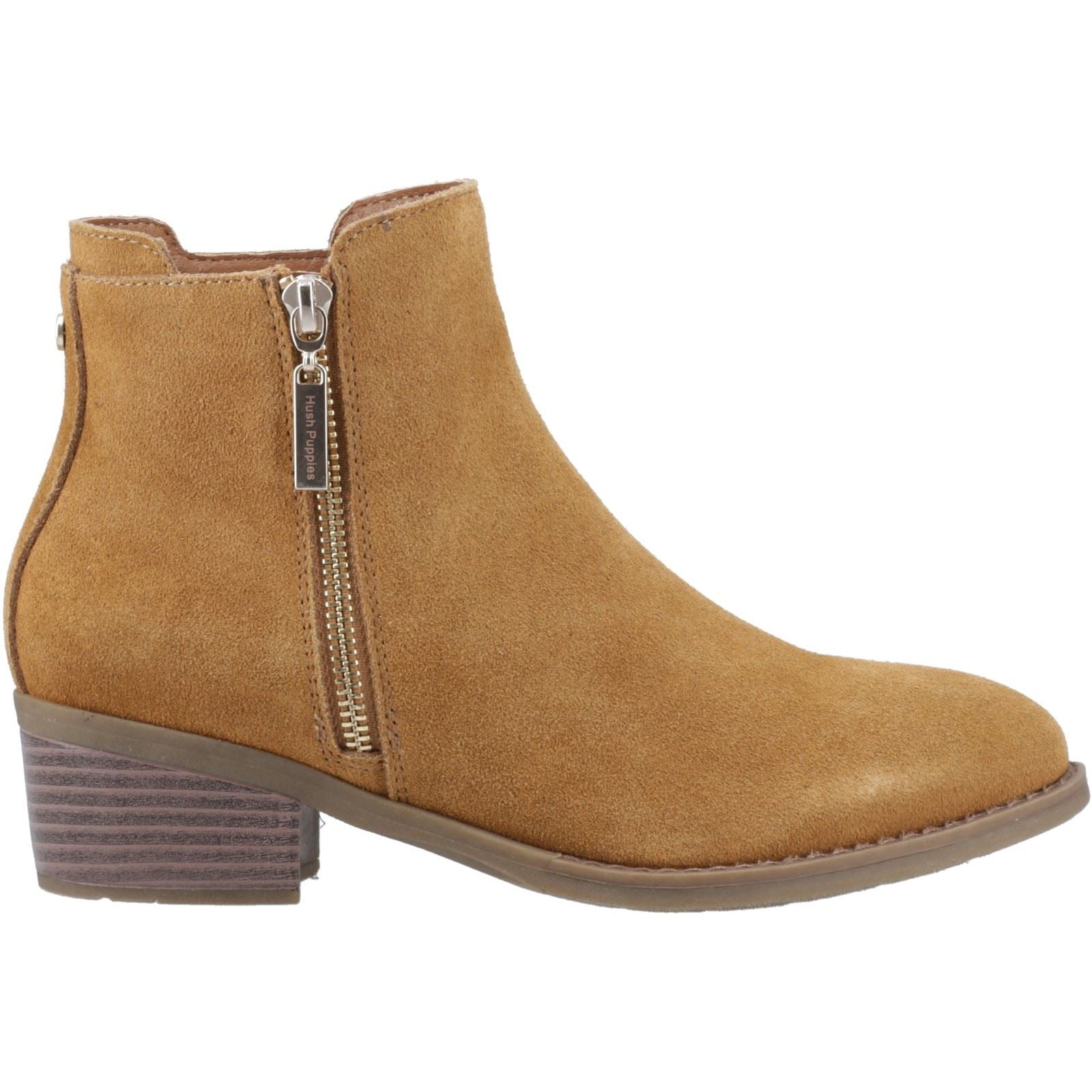 Hush Puppies Ingrid Femmes Suède Bottines À Talons Beige