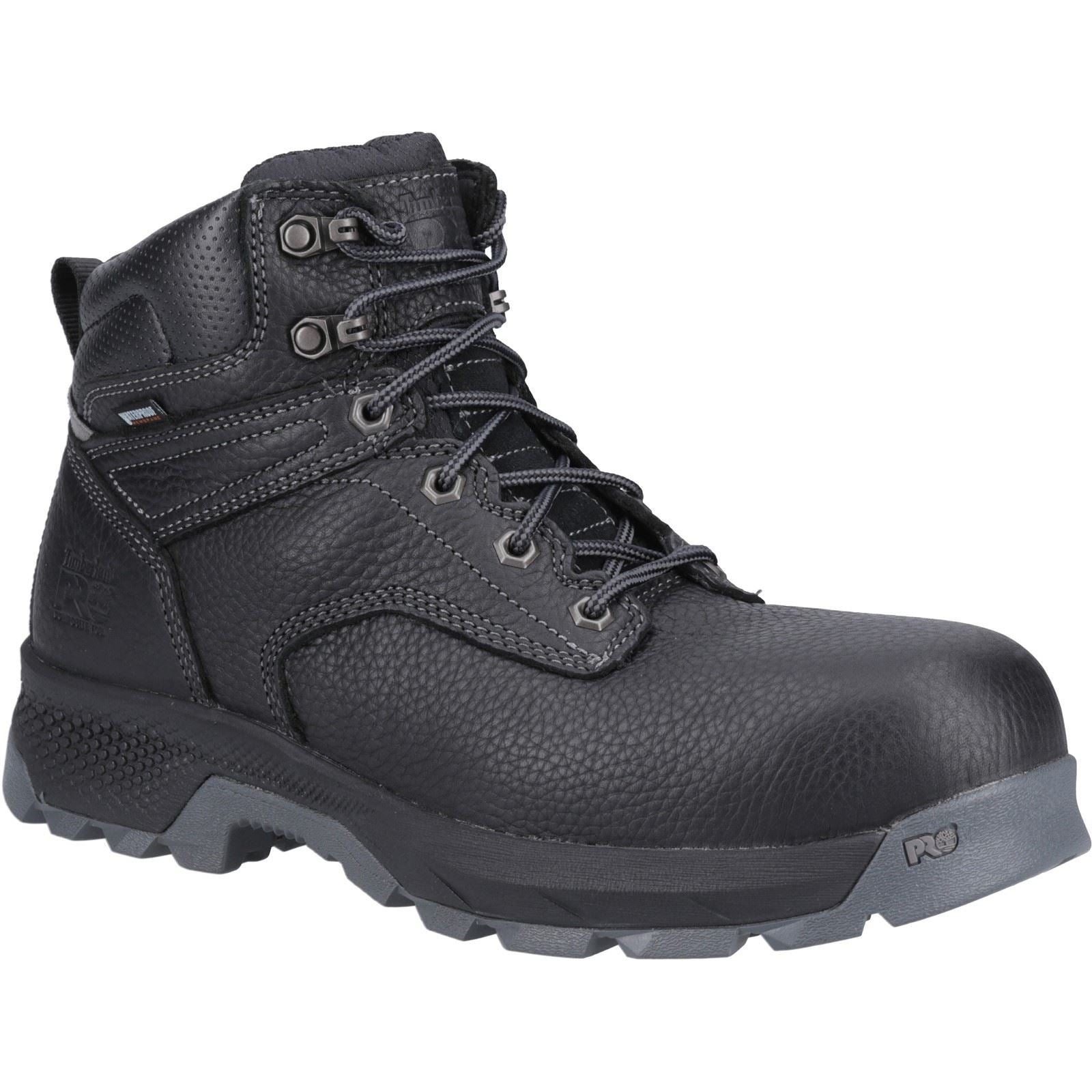 Timberland Pro Bottes De Sécurité En Cuir Noir Titan De Six Pouces