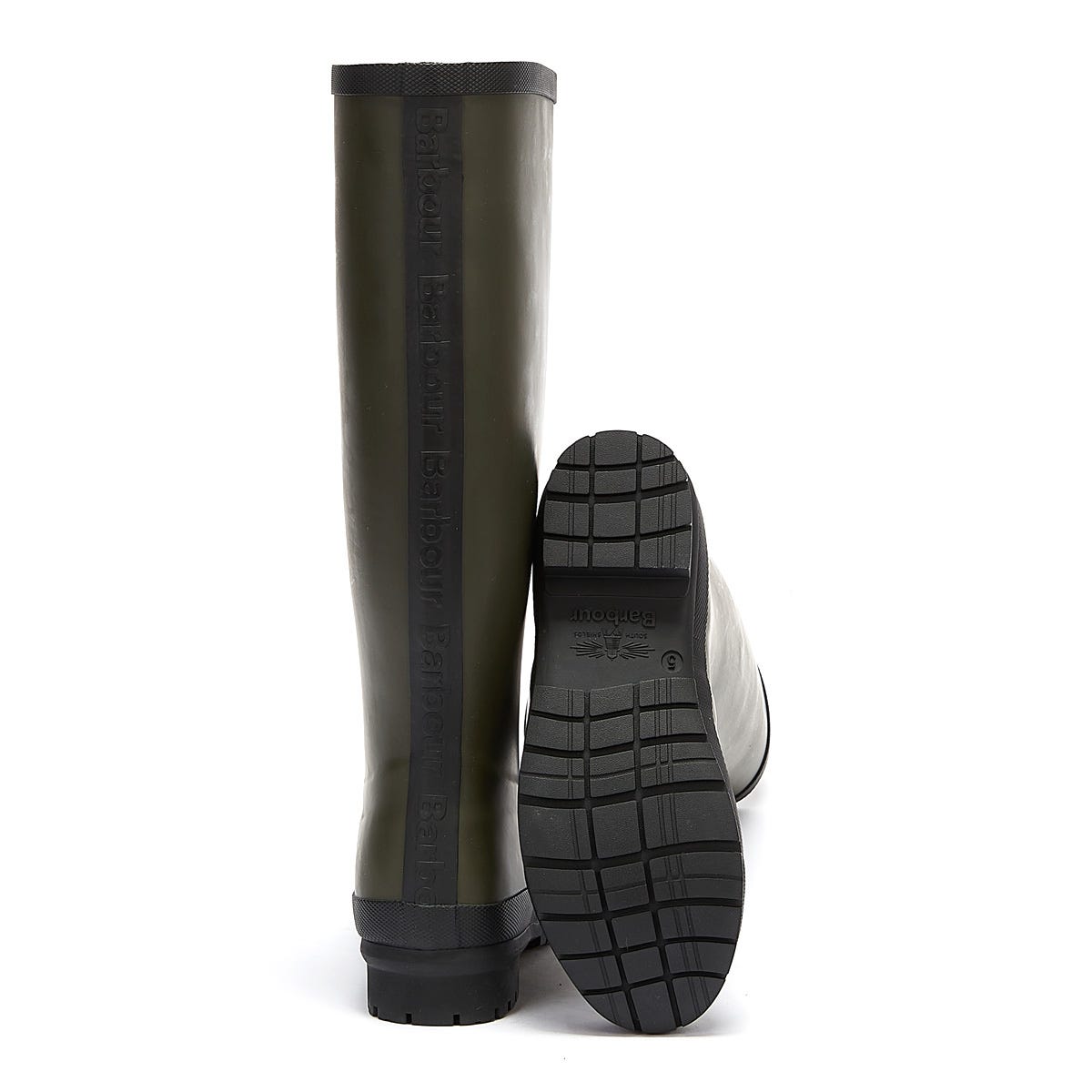 Barbour Abbey Bottes en caoutchouc vert olive pour femmes