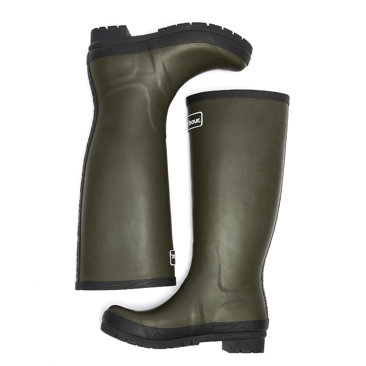 Barbour Abbey Bottes en caoutchouc vert olive pour femmes