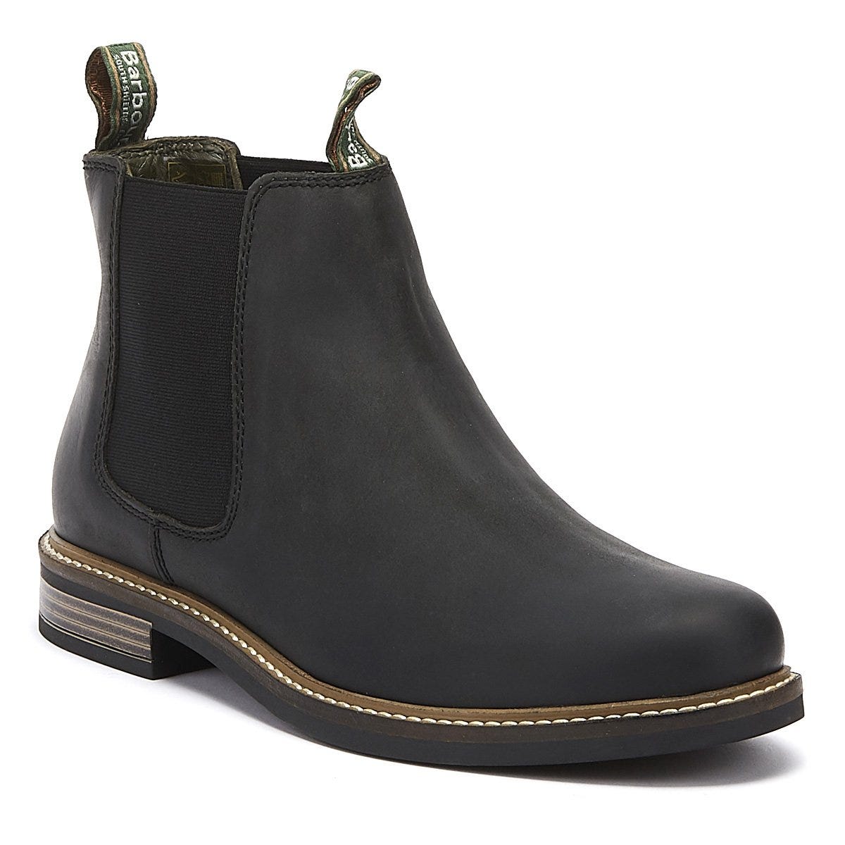 Barbour Farsley Bottes Noires En Cuir Pour Hommes