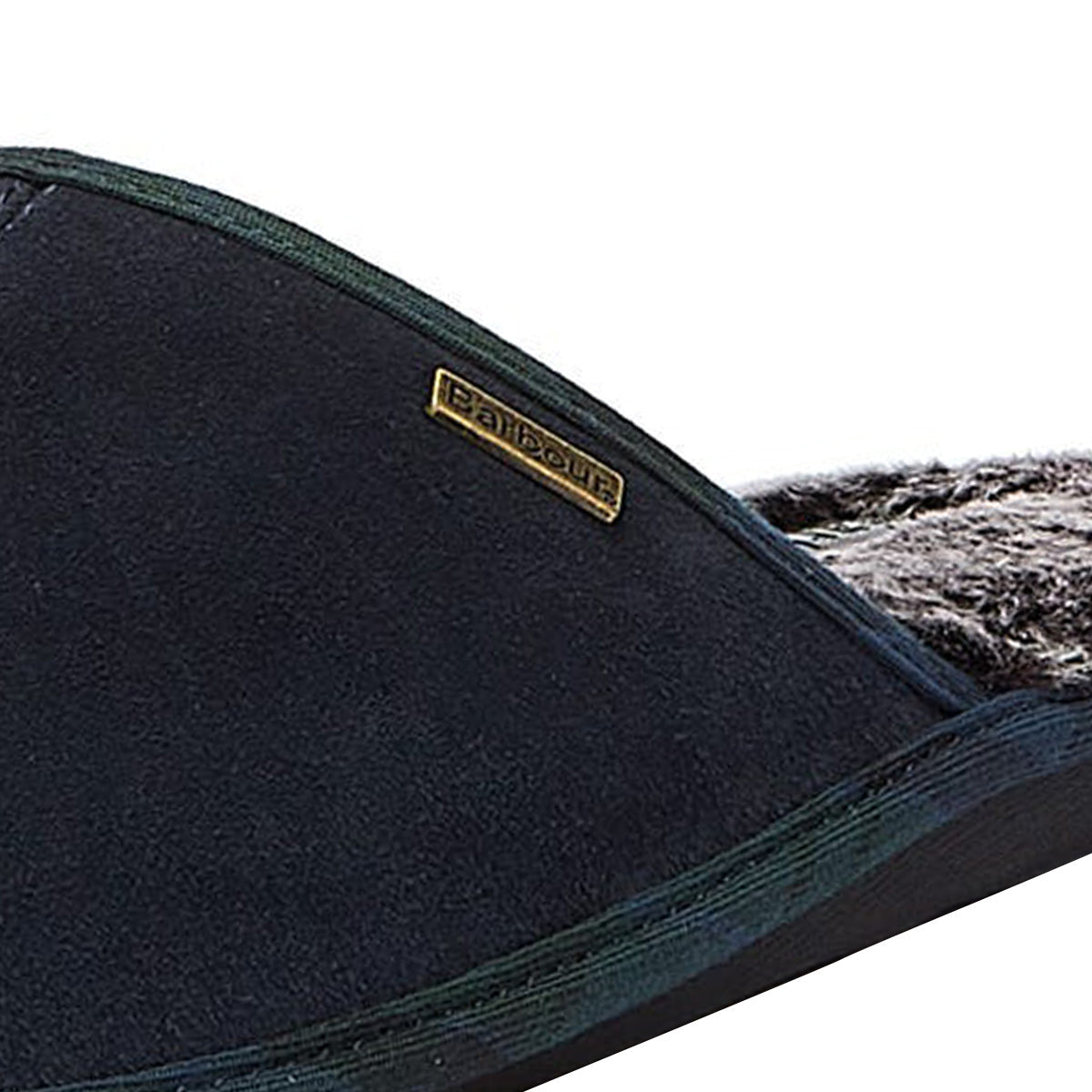 Barbour Young Suede Mens Navy Slippers
