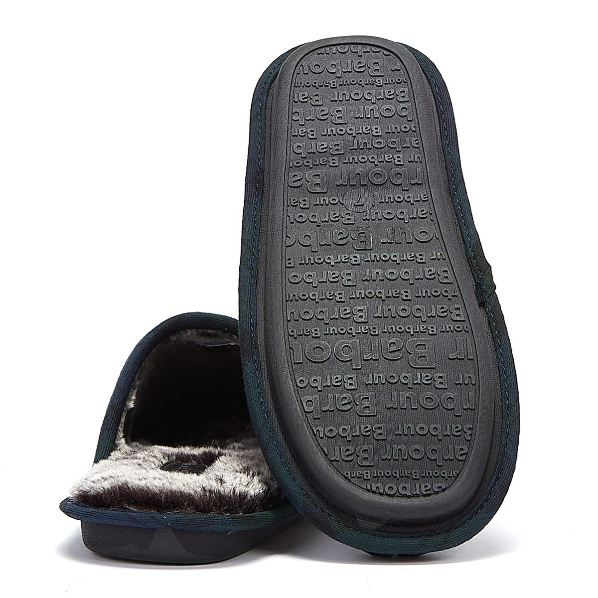 Barbour Young Suede Mens Navy Slippers