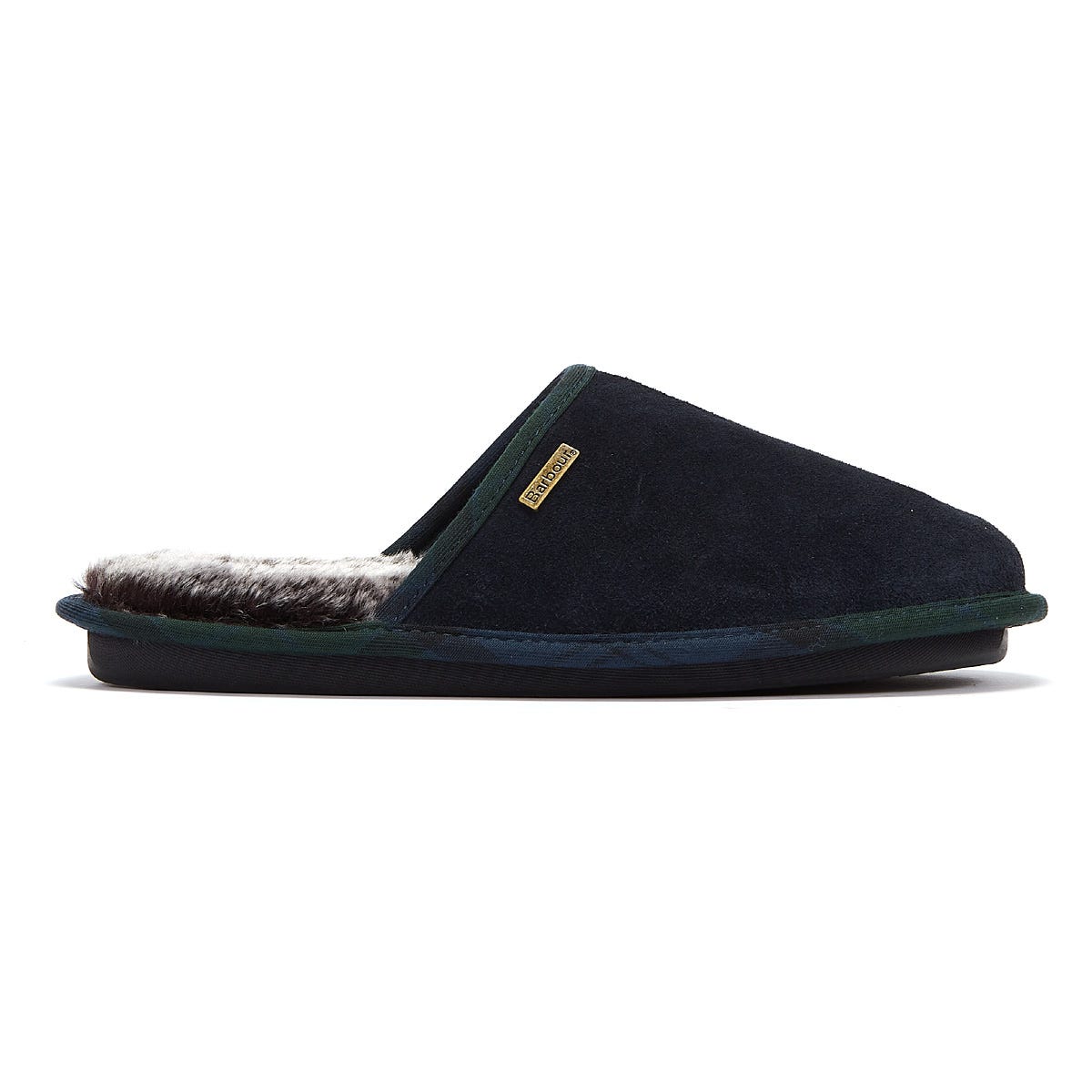 Barbour Young Suede Mens Navy Slippers