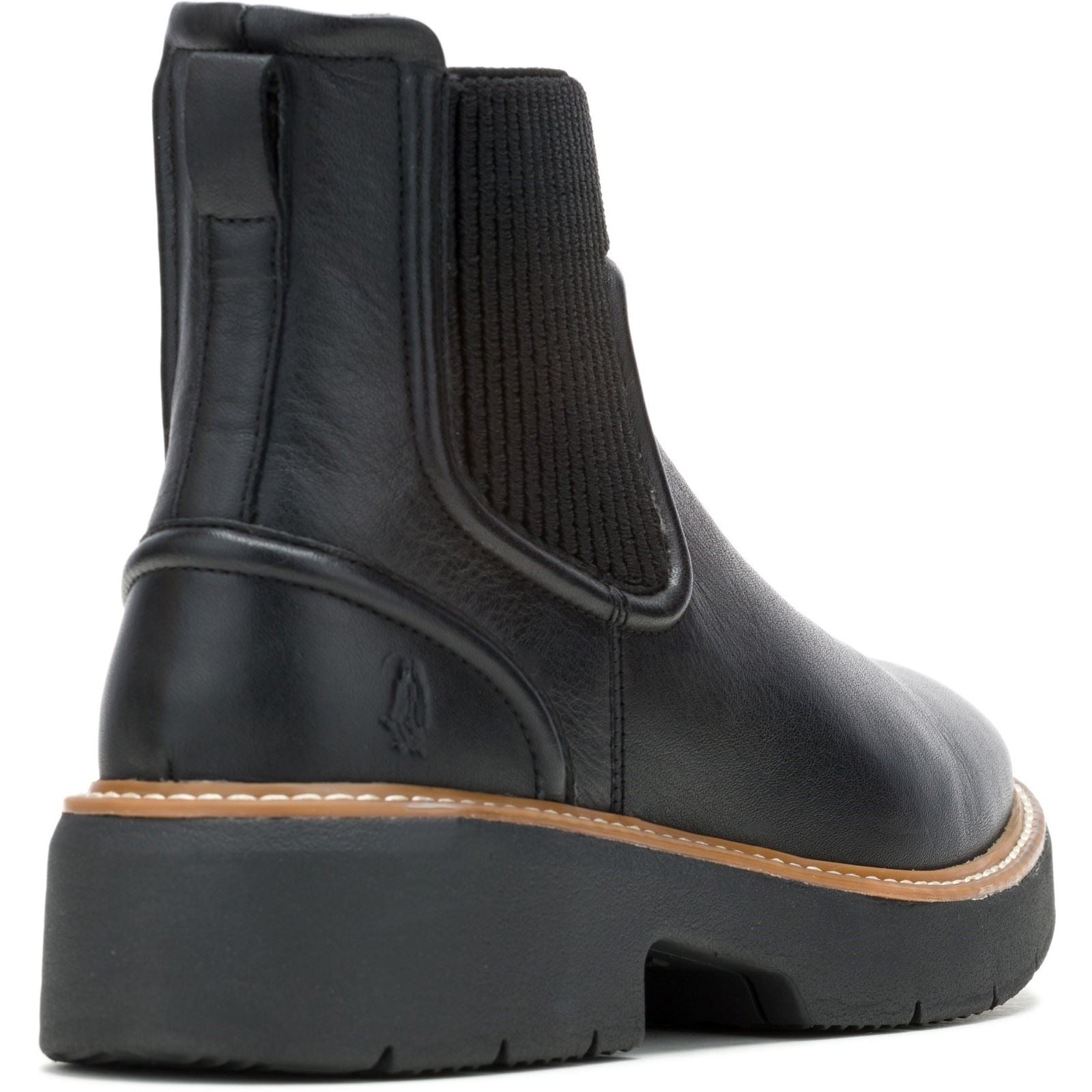 Hush Puppies Jodie Bottes Noires En Cuir Pour Femmes
