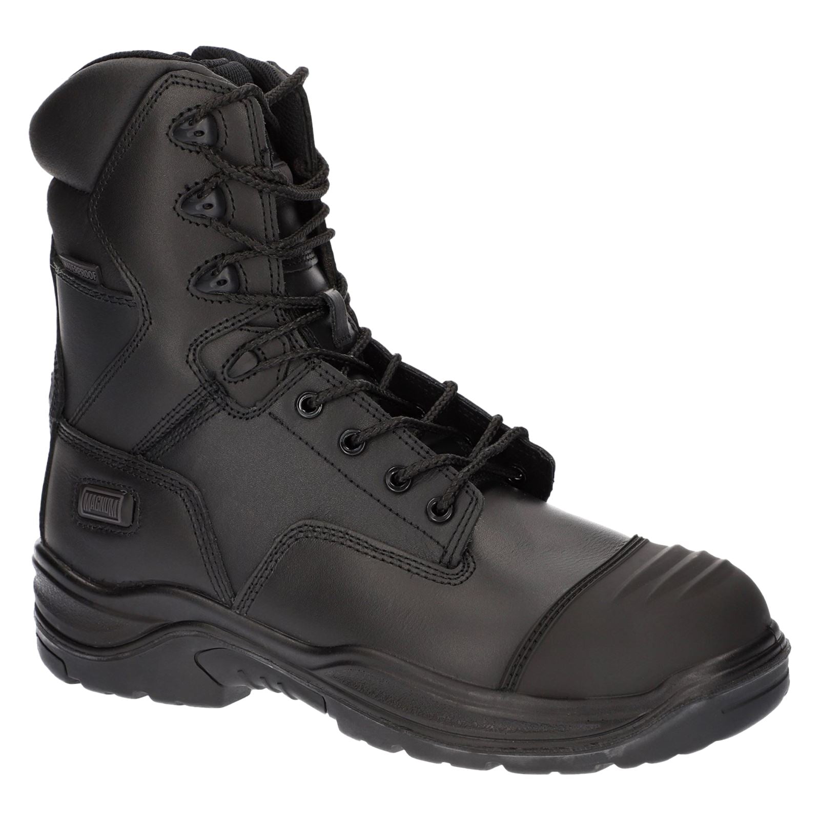 Magnum  Bottes De Sécurité Noires En Cuir Avec Fermeture Éclair Latérale Rigmaster