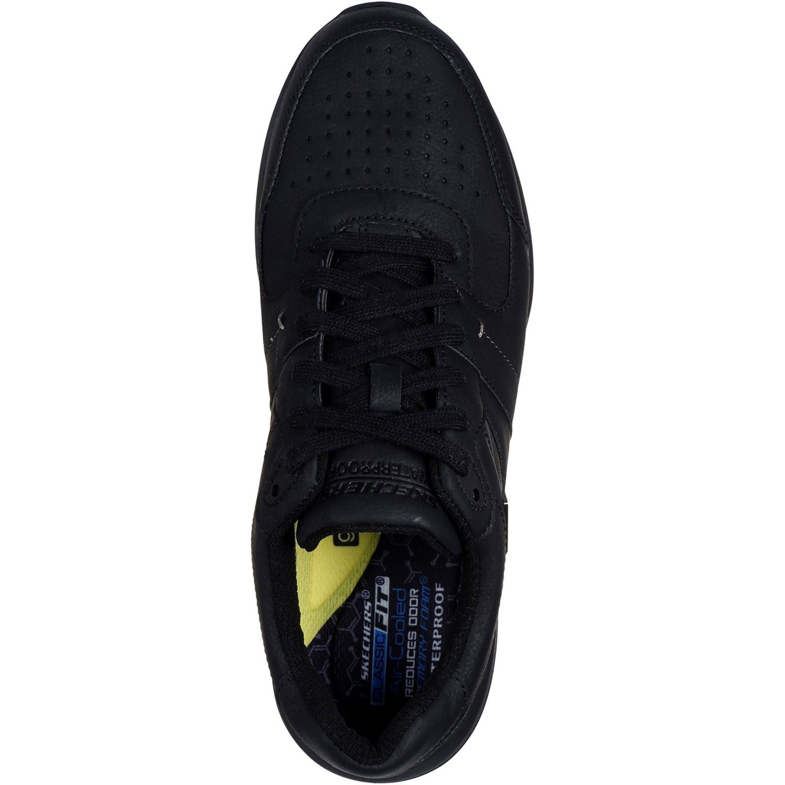 Skechers Netson Gander Chaussures Noires Pour Hommes En Synthétique À Lacets