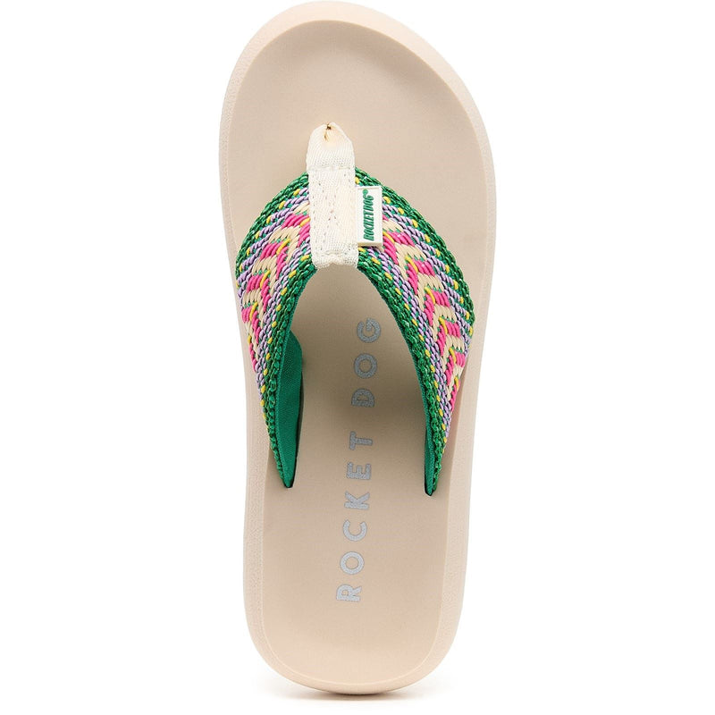 Rocket Dog Spotlight Madison Sandales Pour Femmes En Coton Vert/Multicolore