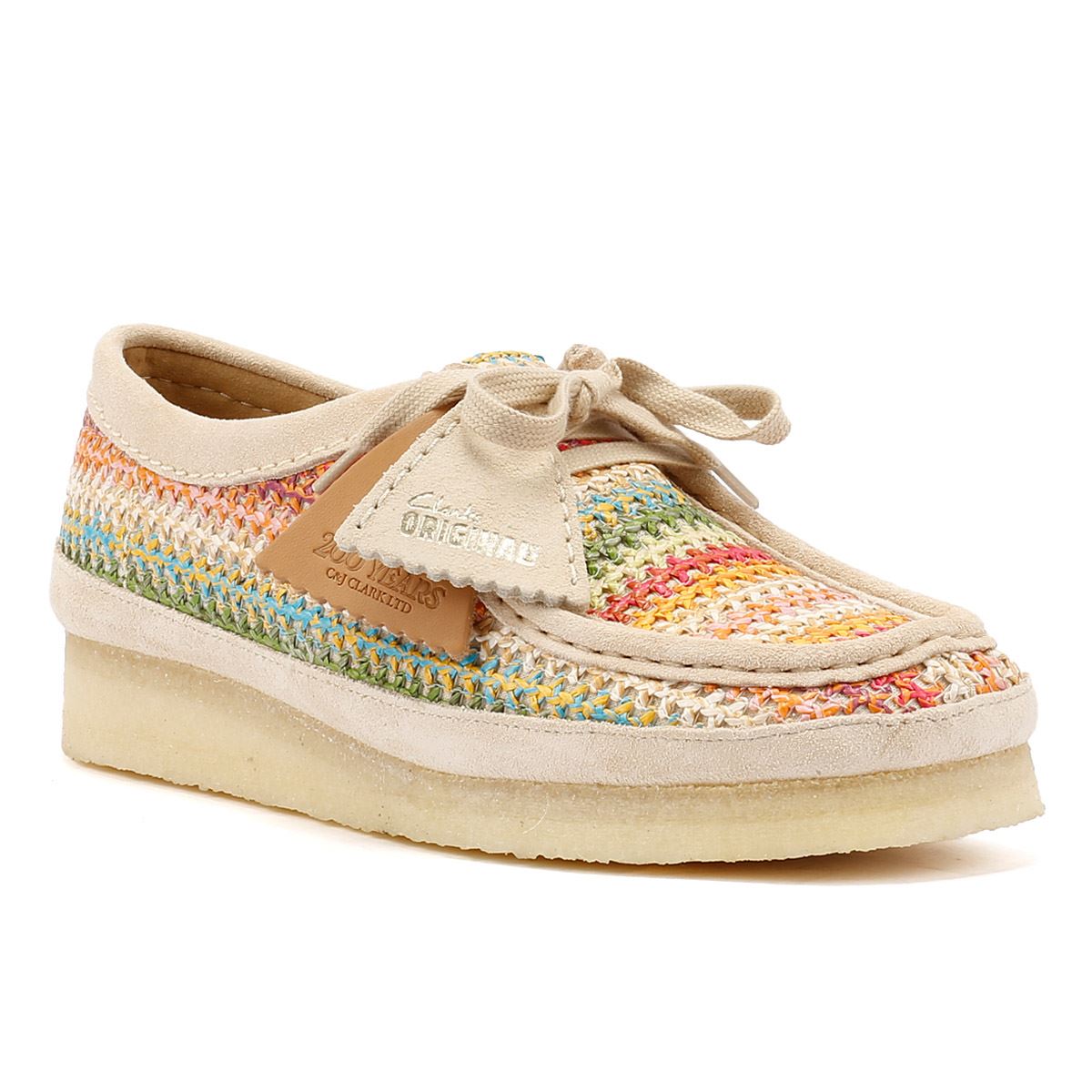 Clarks Originals Wallabee Raffia Chaussures Multicolores Pour Femmes
