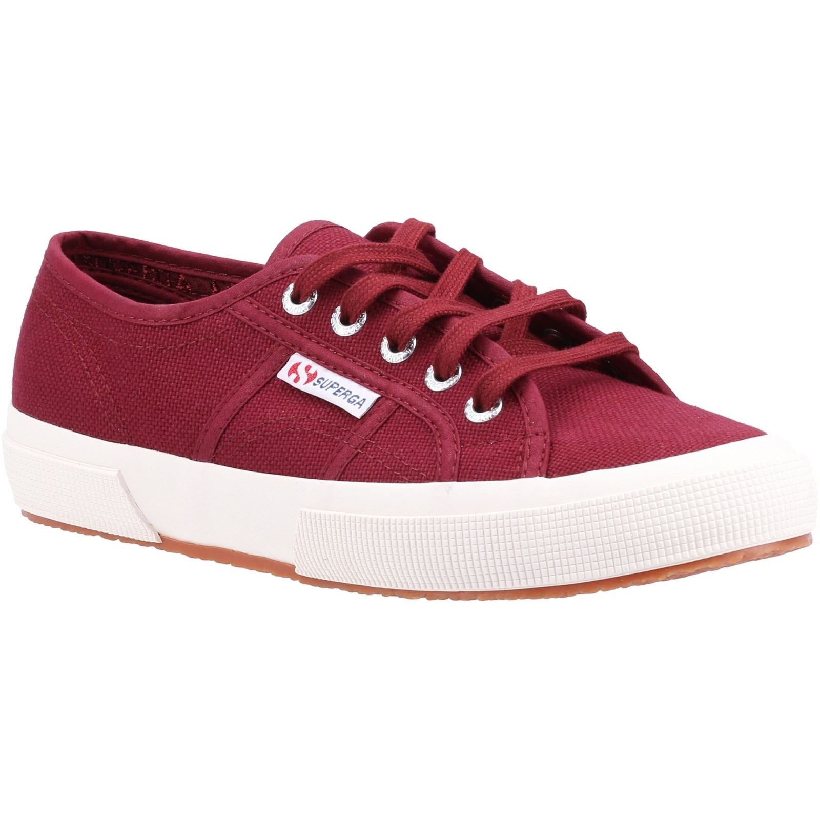 Superga 2750 Cotu Classic Baskets Pour Femmes En Bordeaux Foncé 100% Coton
