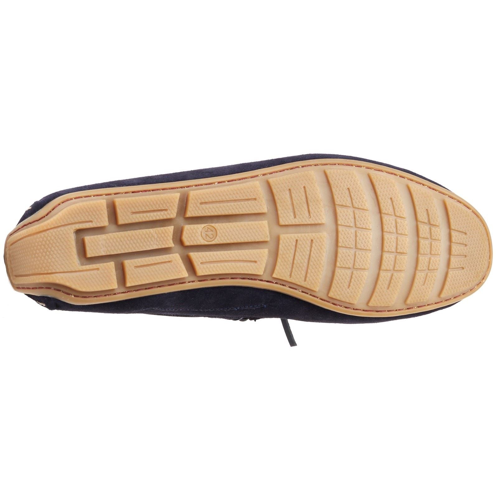 Base London Brooks Mocassins En Cuir Pour Hommes Bleu Marine