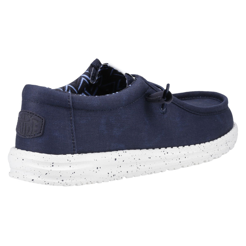 HEYDUDE Wally Canvas Chaussures Bateau En Coton 100% Pour Hommes, Couleur Marine