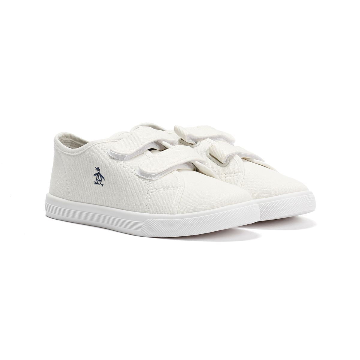 Penguin Junior Sparton Hook and loop Baskets Blanches En Textile