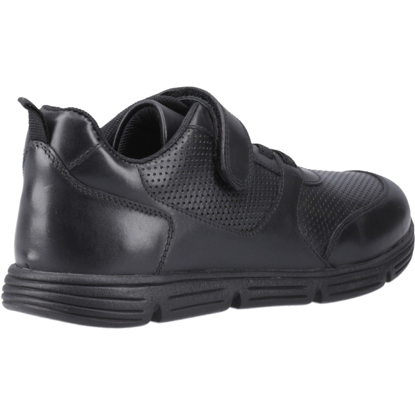 Hush Puppies Alfie Bungee Snr Chaussures Noires Pour Garçons En Cuir