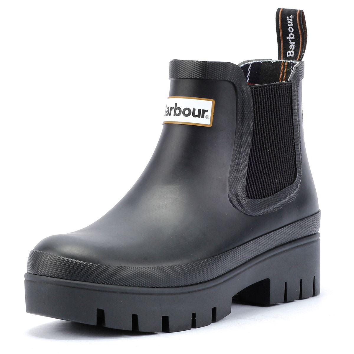 Barbour Halton Bottes En Caoutchouc Noires Pour Femmes