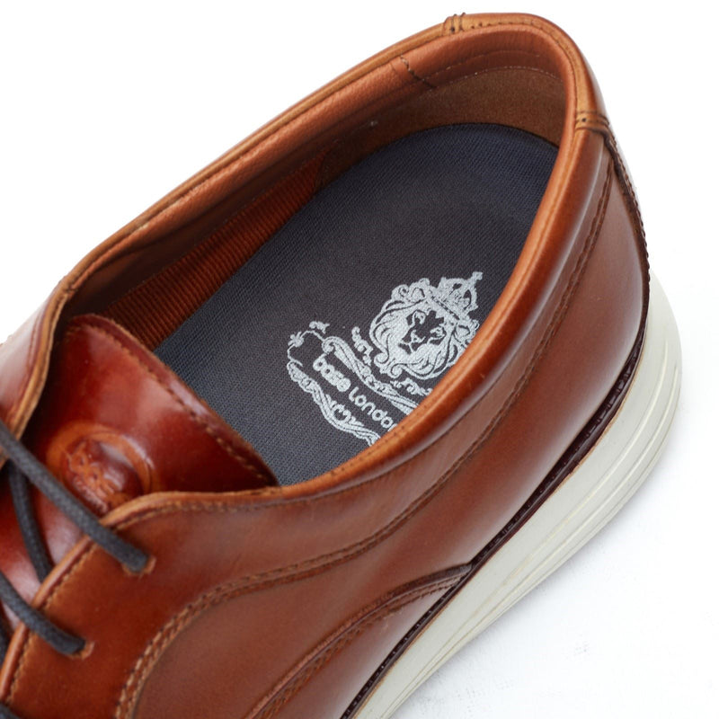 Base London Wing Chaussures Derby En Cuir Pour Homme Couleur Tan Brûlé