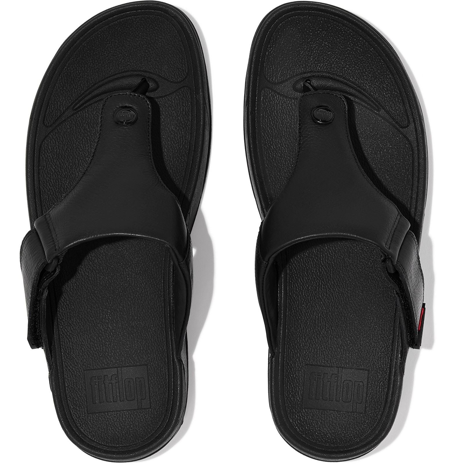 Fitflop Trakk II Sandales Noires En Cuir Pour Hommes