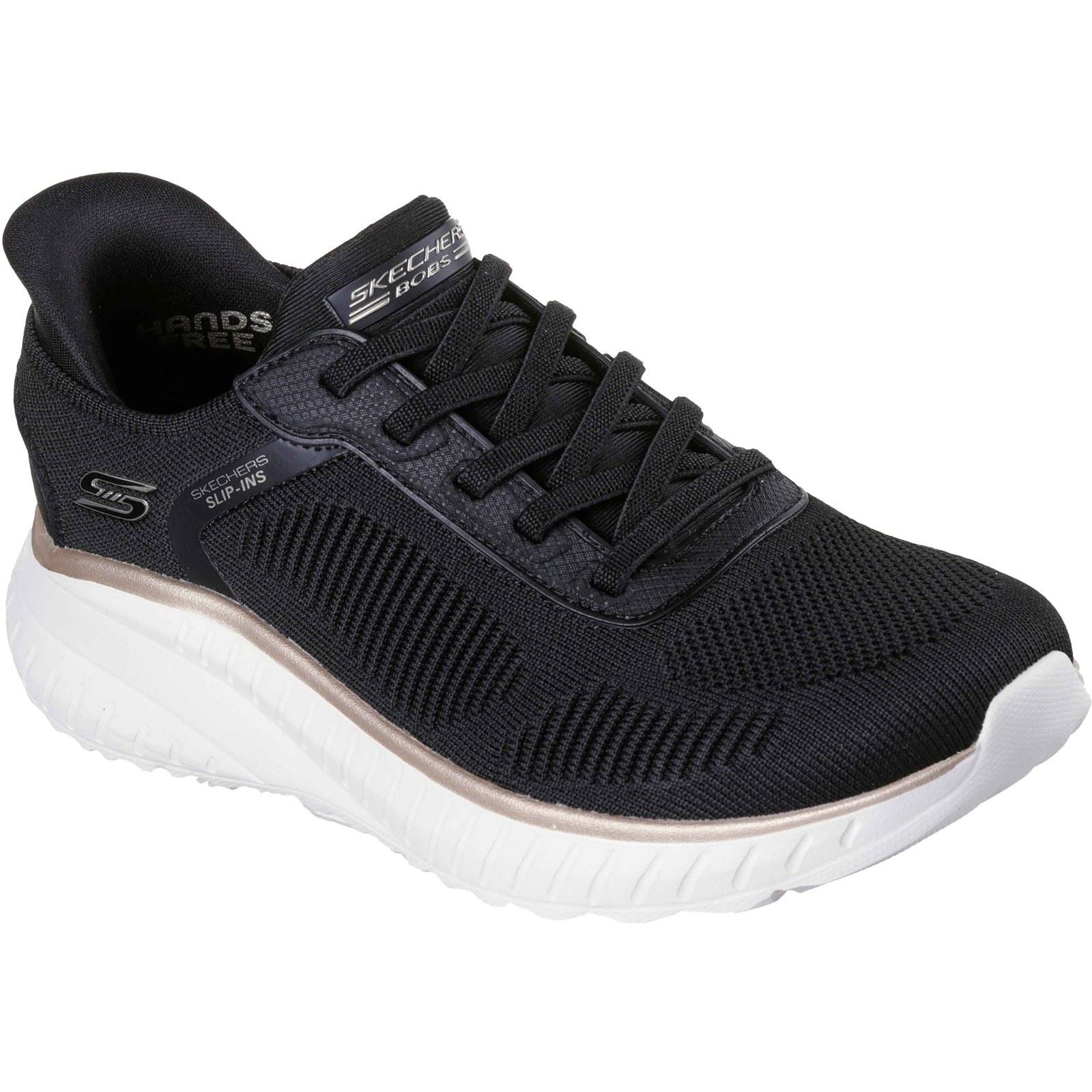 Skechers BOBS Sport Squad Chaos Baskets Noires/Or De Femme En Textile