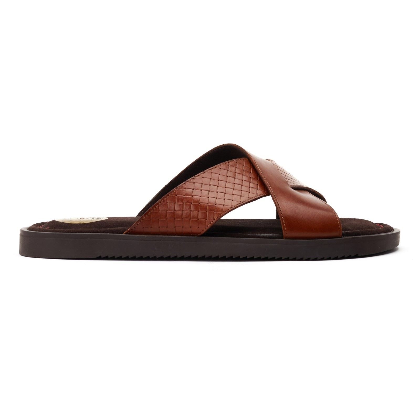 Base London Astro Sandales En Cuir Pour Hommes Couleur Tan Brûlé