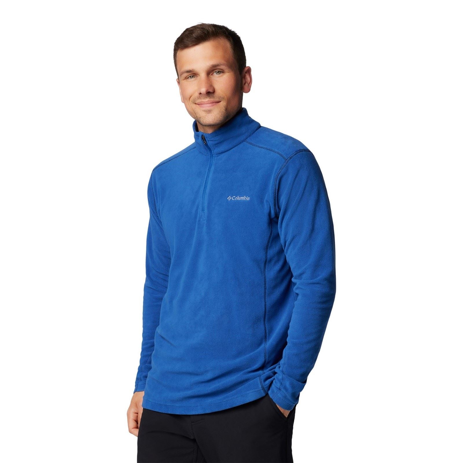Columbia Klamath Range II Half Zip Veste En Polaire Bleue Pour Homme
