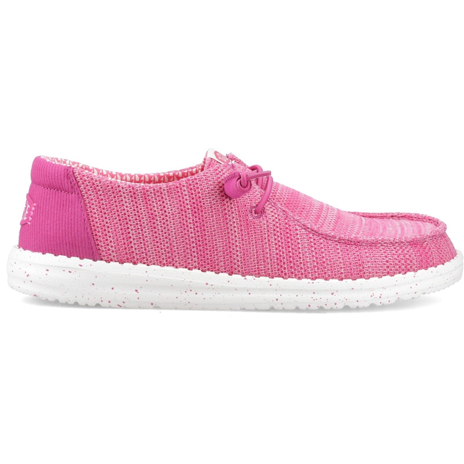 HEYDUDE Wendy Stretch Sox Mocassins En Polyester Pour Femmes En Fuchsia