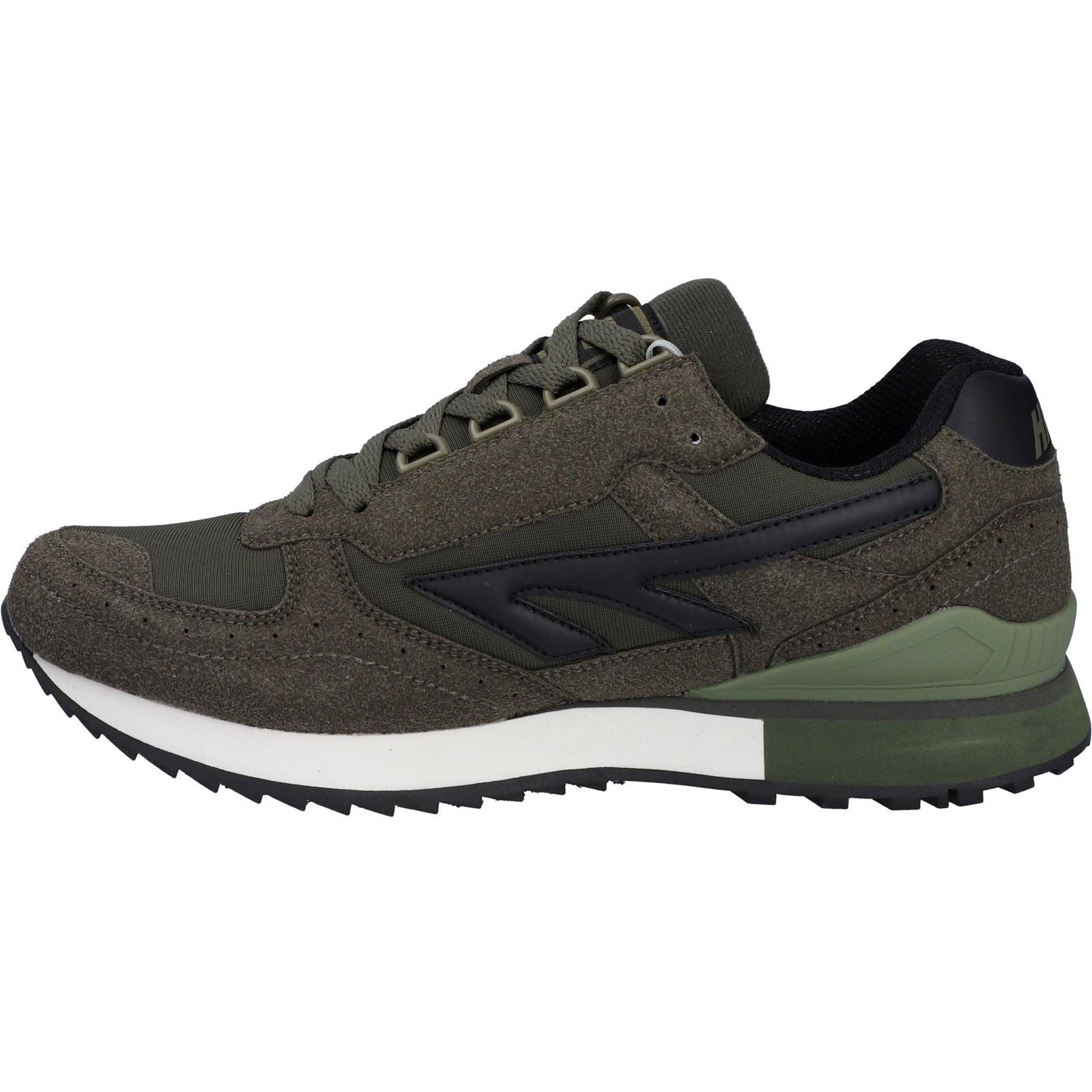 Hi-Tec Silver Shadow Chaussures À Lacets Pour Homme En Daim Synthétique/polyester Couleur Olive Foncé