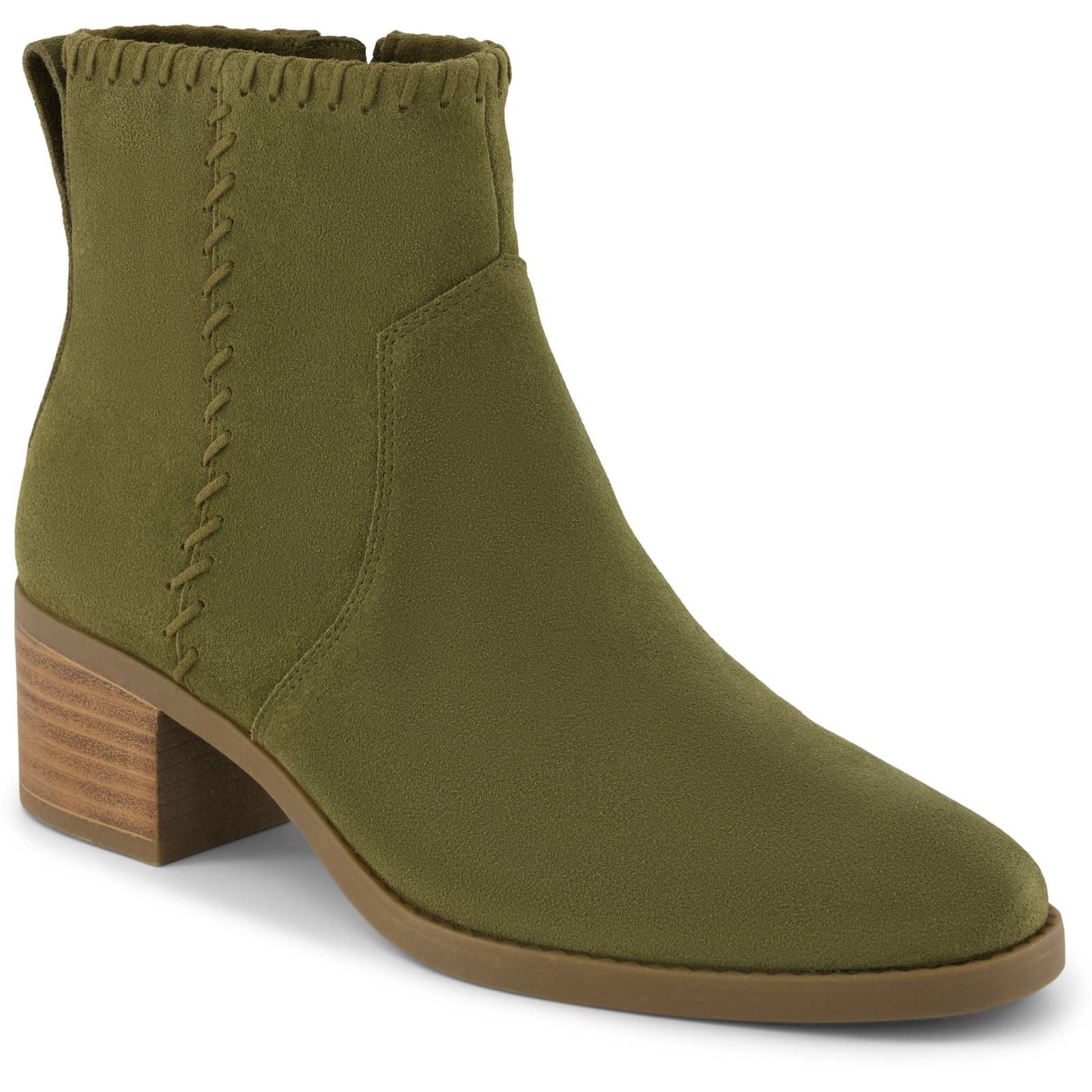 TOMS Delilah Heeled Bottines À Talons Kaki Pour Femmes Suede