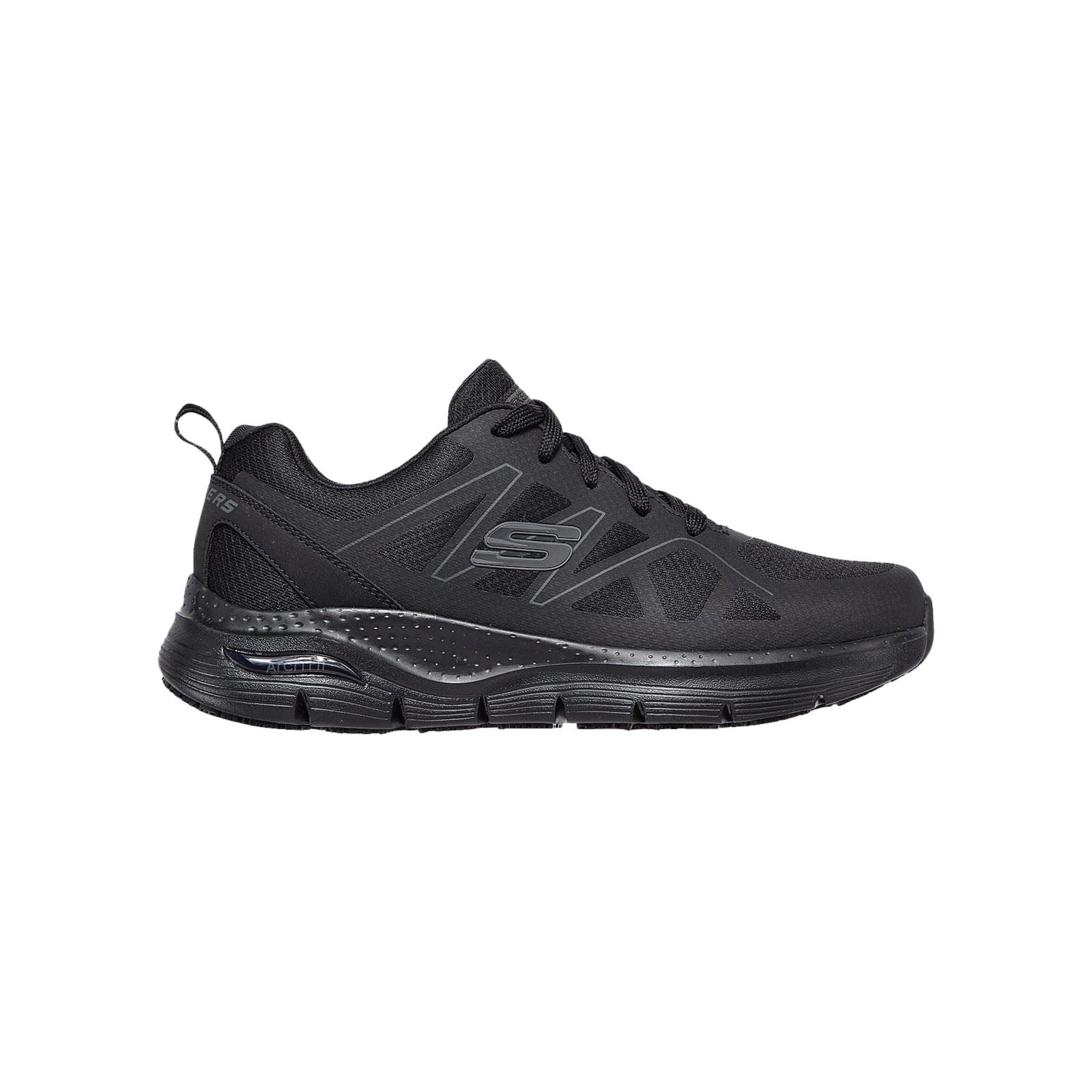 Skechers Workwear Arch Fit SR Axtell Baskets De Sécurité Noires En Polyester Pour Hommes