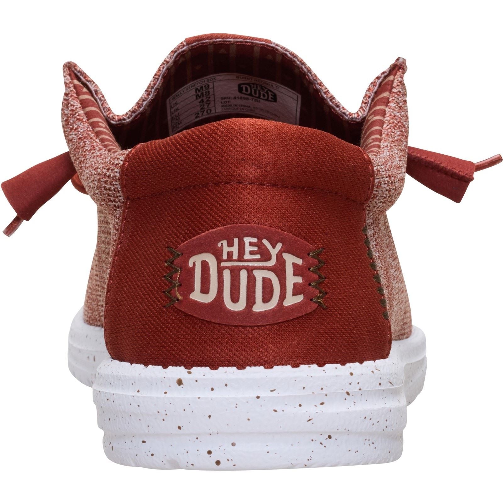 HEYDUDE Wally Stretch Sox Mocassins En Polyester Rouge Brûlé/Multi Pour Homme