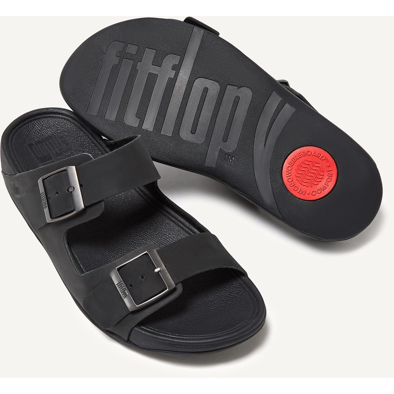 Fitflop Gogh Moc Sandales En Cuir Noires Pour Hommes